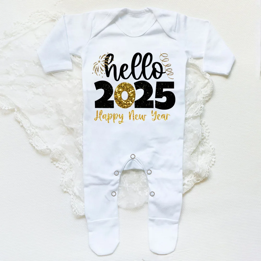 Hello 2025 traje de dormir estampado bebé recién nacido - imagen 3