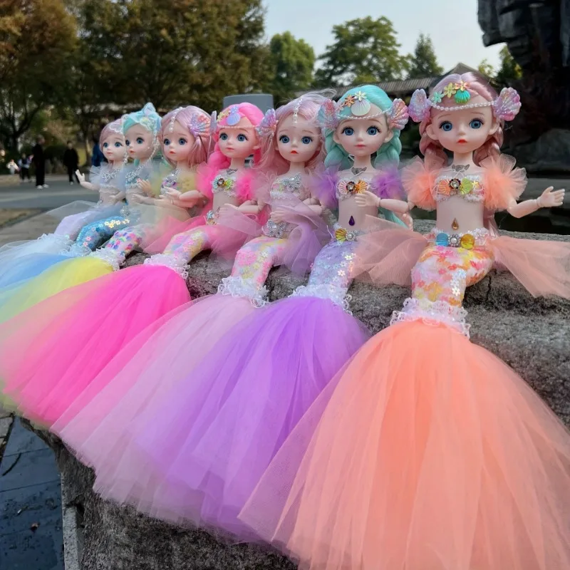 Muñeca de sirena princesa ojos azules para niña, regalo - imagen 2