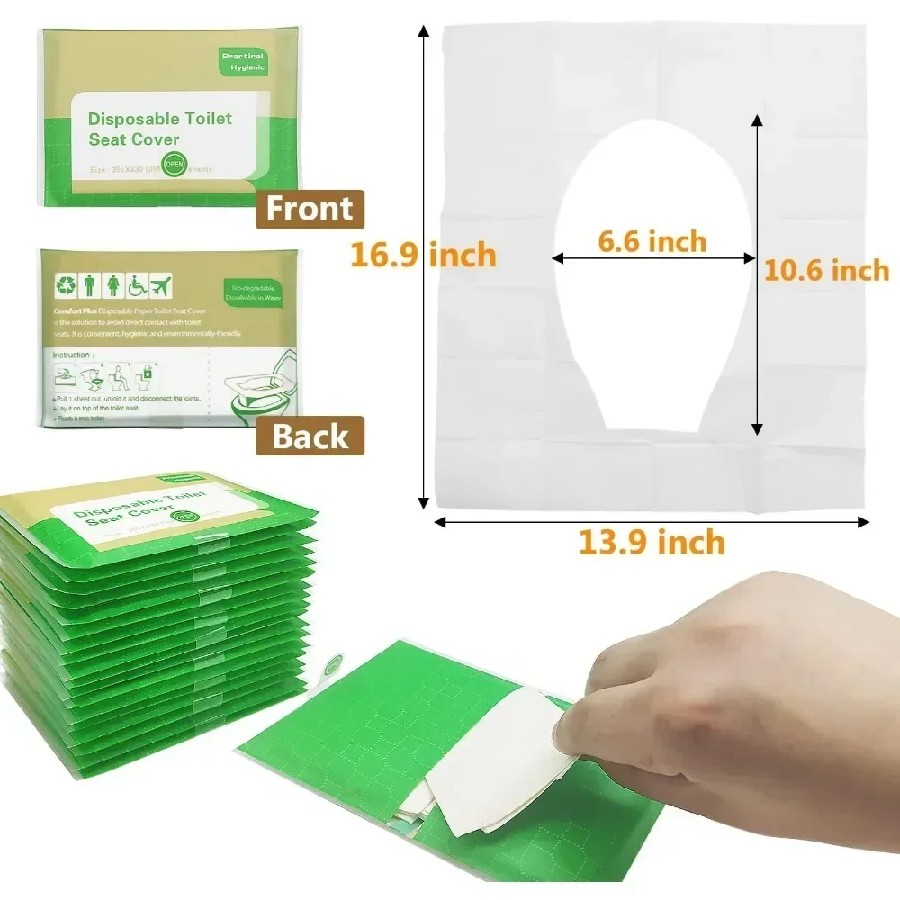 Cubierta papel asiento inodoro portátil desechable - imagen 3