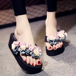 Sandalias bohemias flores plataforma para mujer – verano suela gruesa