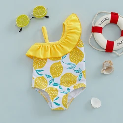Tregren bañador niña verano hombros descubiertos estampado limones