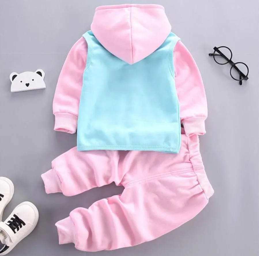Conjunto invierno bebé niña – Chaqueta oso de lana con chaleco y pants - imagen 2