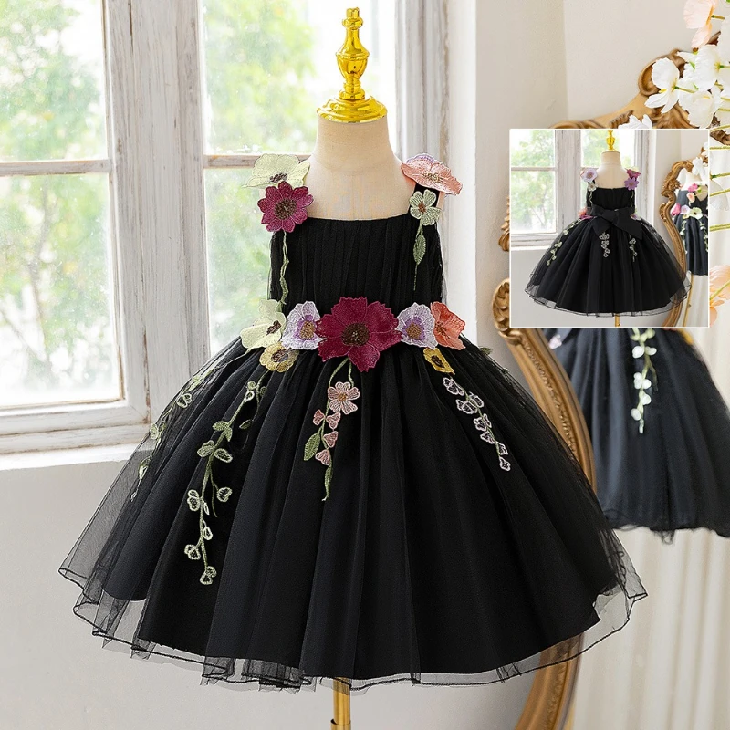 Vestido de niña princesa de gasa esponjosa con sombrero - imagen 2