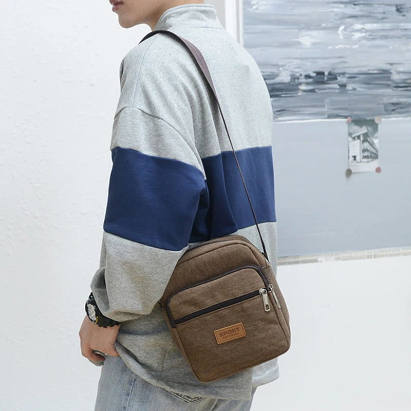 Bandolera de lona para hombre – Diseño moderno de gran capacidad - imagen 3