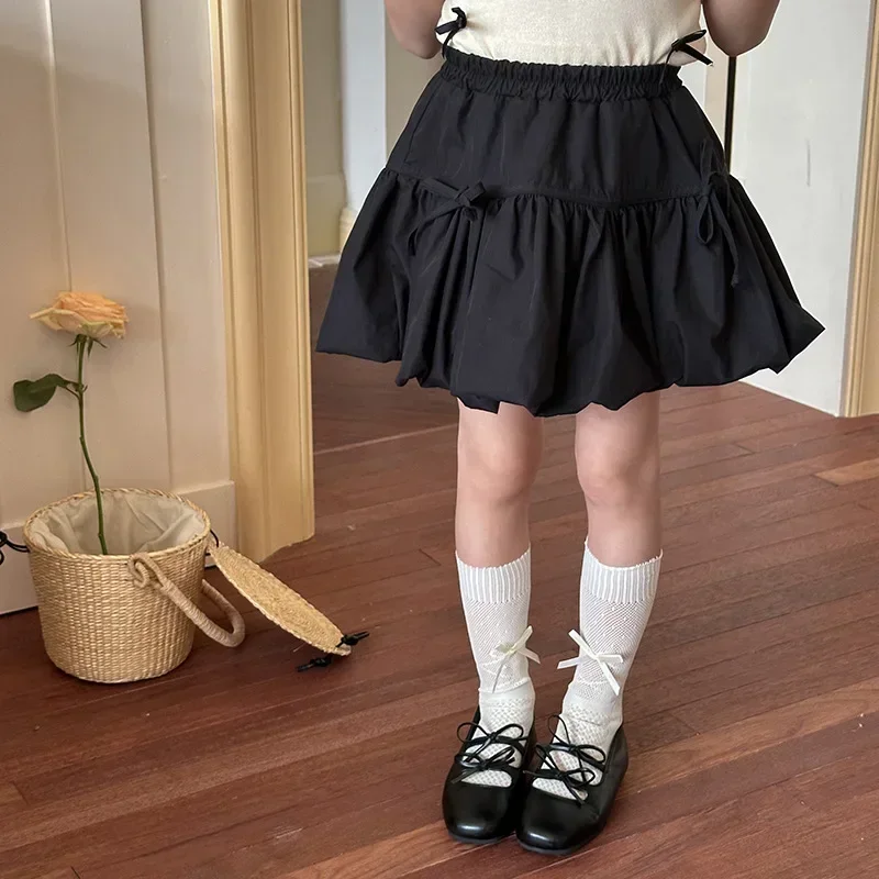 Falda capullo niña suave ligera algodón con lazo floral verano - imagen 5