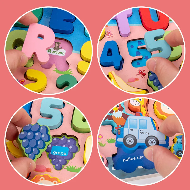 Juguetes Montessori de madera con tablero actividades preescolar - imagen 4
