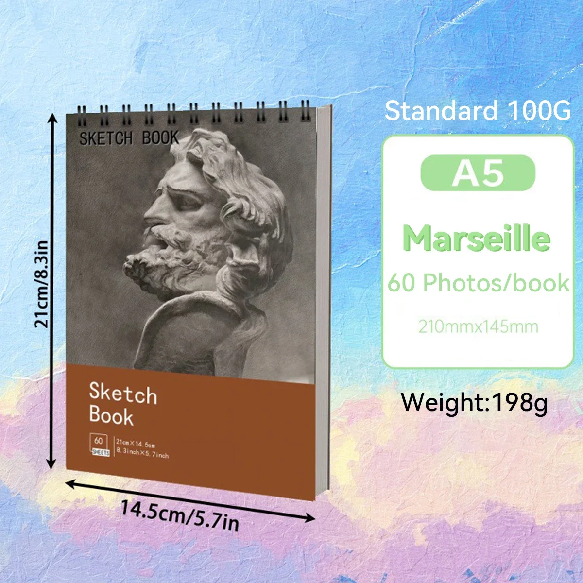 Cuaderno de bocetos encuadernado en espiral con papel sin ácido - imagen 3