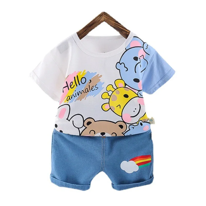 Conjunto bebé niña de camiseta y pantalón corto estampado verano - imagen 2