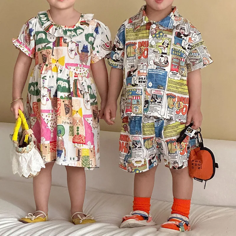 Conjunto de verano de algodón para niños: camisa y pantalón corto - imagen 4