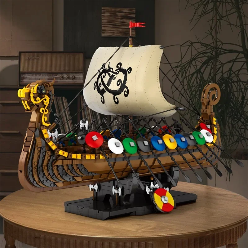 Barco vikingo de construcción – Bloques para niños - imagen 5