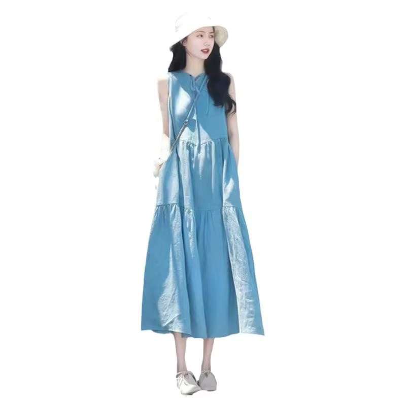 Vestido de maternidad bodycon sin mangas informal para otoño en casa - imagen 3