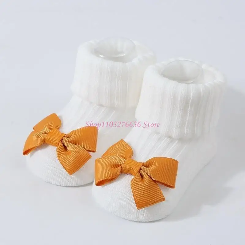 Calcetines bebé recién nacido con diadema y lazo dulce suave - imagen 3