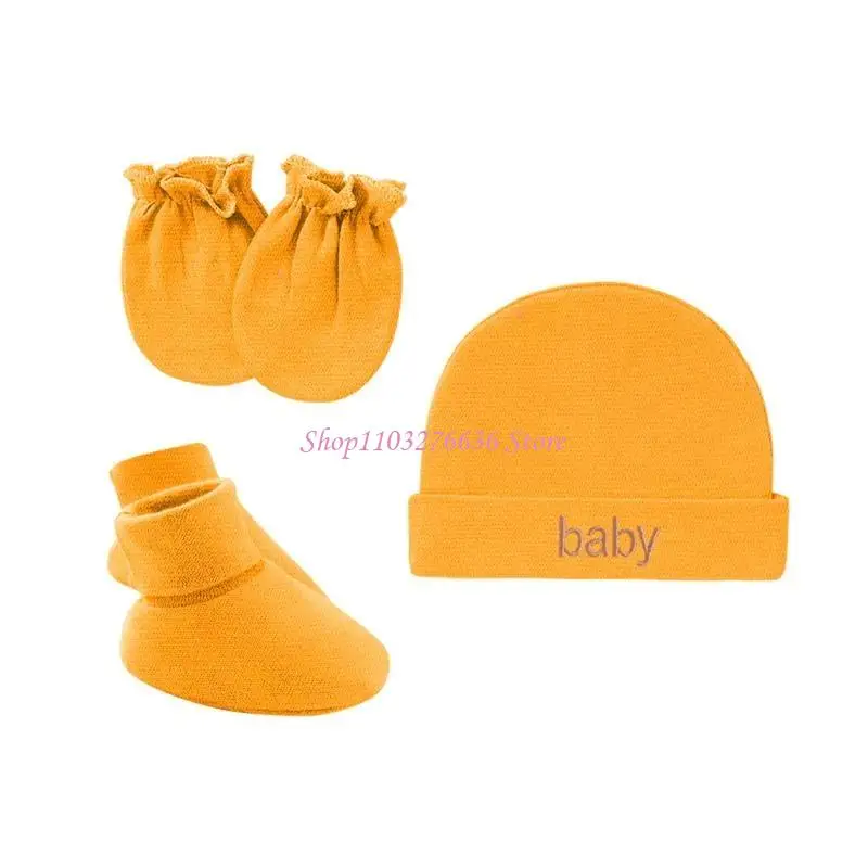 Conjunto recién nacido de algodón: gorro, guantes y patucos - imagen 5
