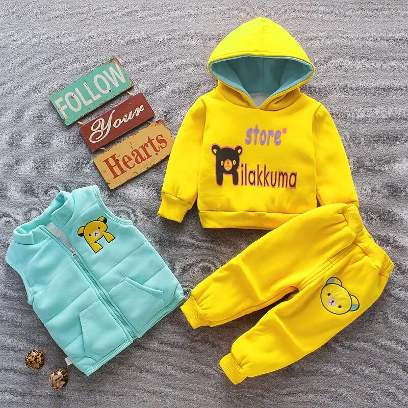 Conjunto invierno bebé niña – Chaqueta oso de lana con chaleco y pants - imagen 4