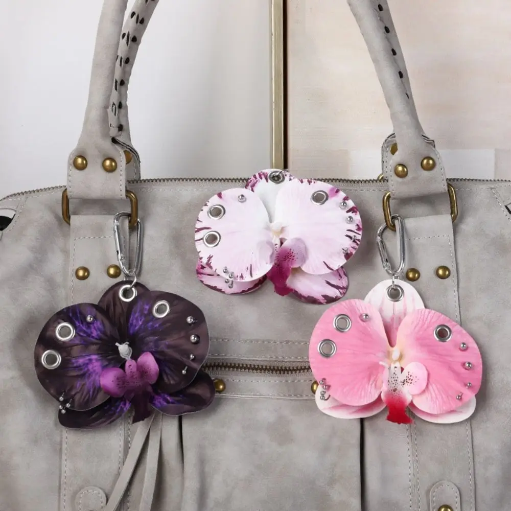 Llavero Phalaenopsis de orquídea, flor imitación para bolso - imagen 3