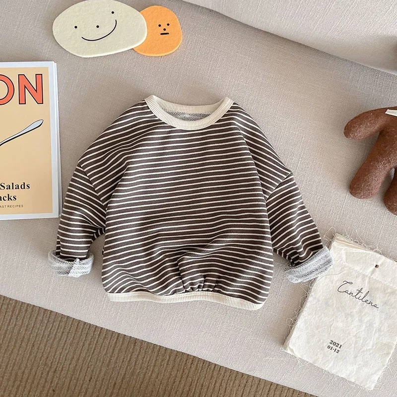 Sudadera con capucha a rayas para niños primavera/ootoño - imagen 2