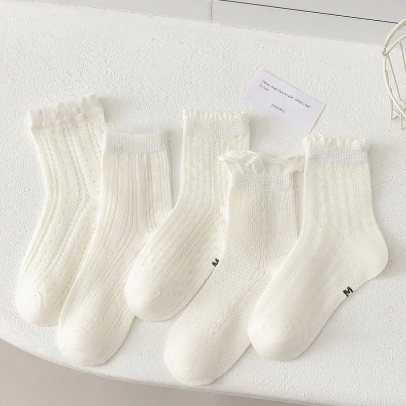 Calcetines blancos de verano con encaje para niñas - imagen 3