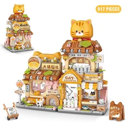 Bloques de construcción plegables de calle con juguete 3D gato