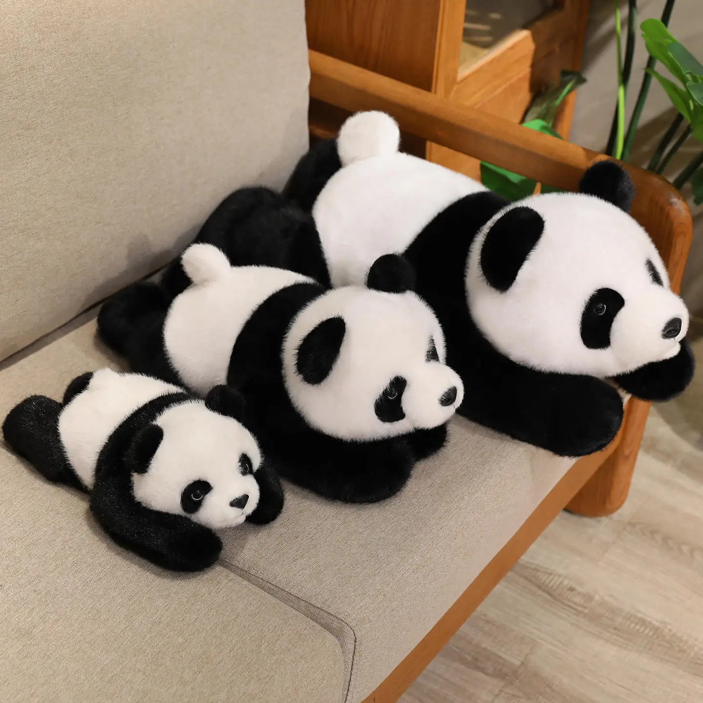 Peluche panda rosa suave y ponderado con peso acolchado para bebé - imagen 4