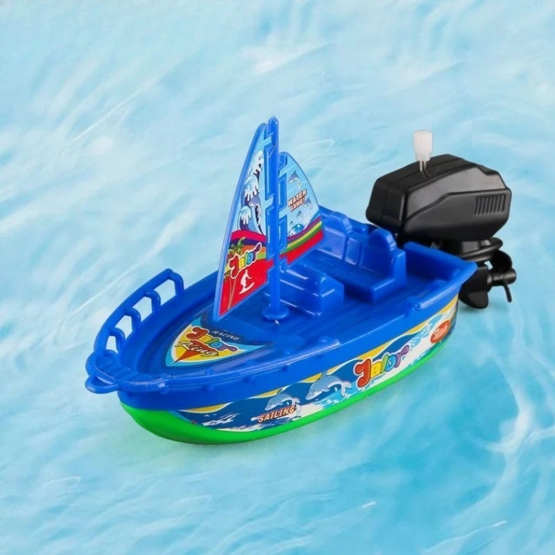 Juguete de baño lancha rápida flotante con cuerda