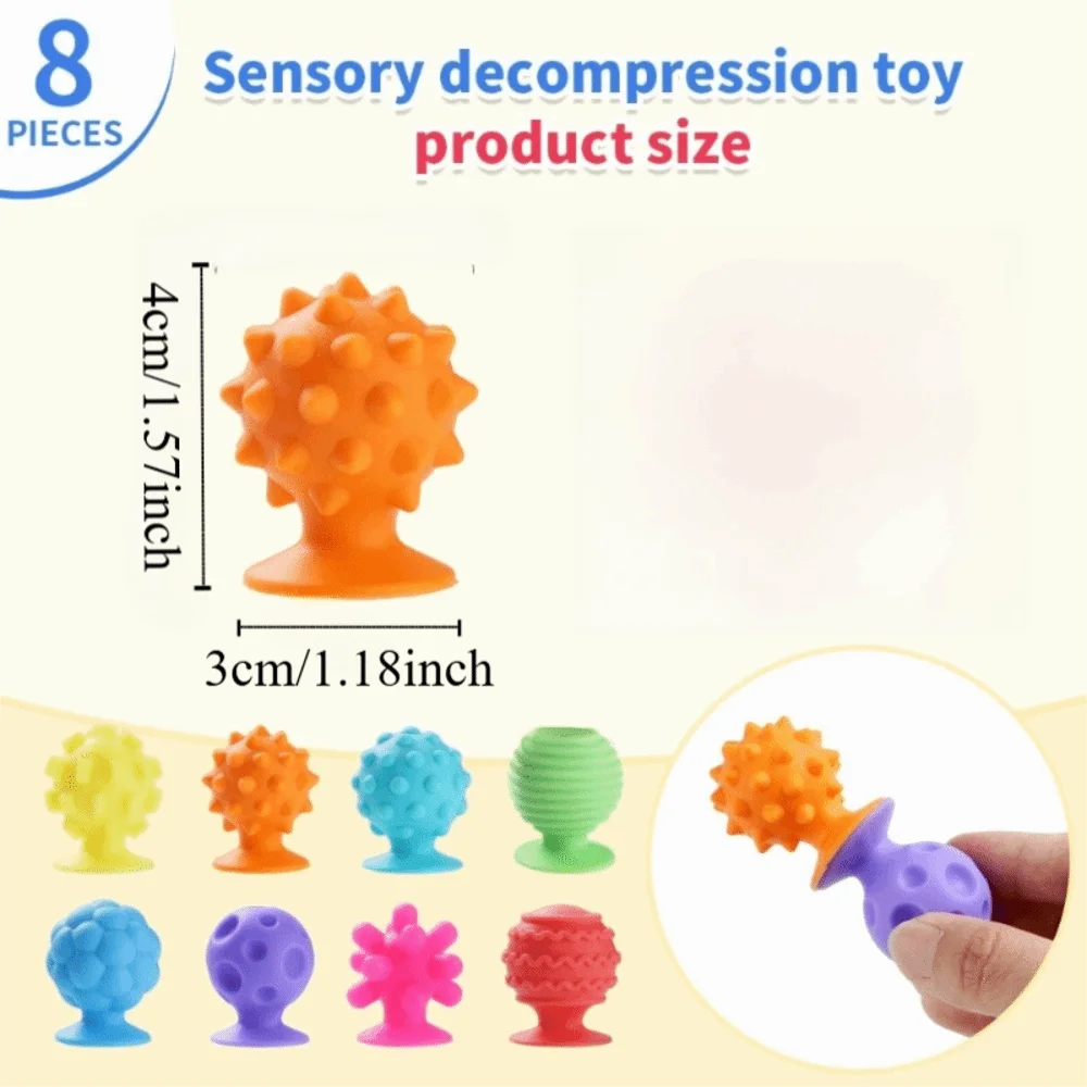 Juguete sensorial de silicona con ventosa silenciosa para niños - imagen 3
