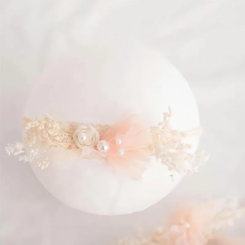 Accesorios sesión de fotos recién nacido niña – diadema y perlas - imagen 5