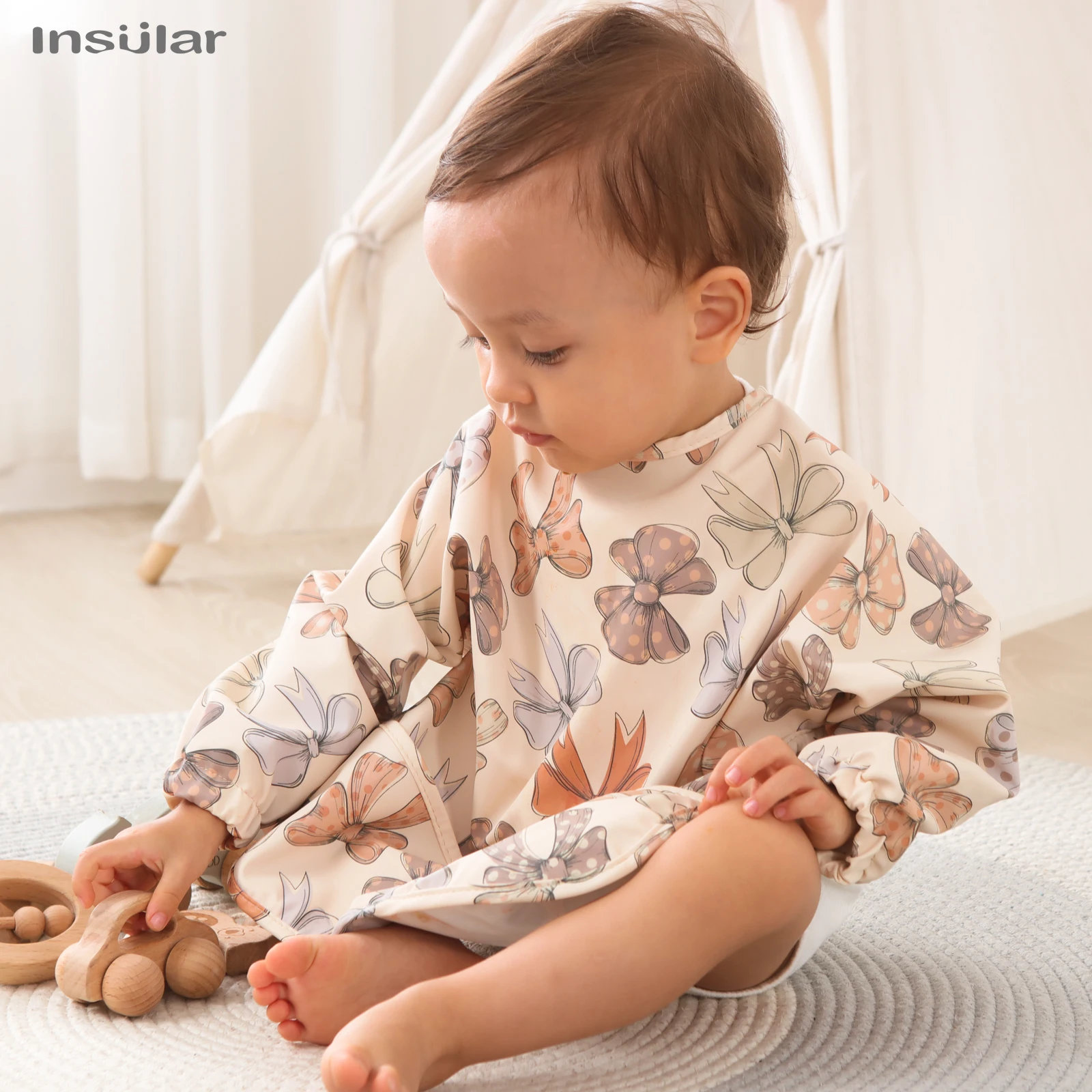 Babero impermeable para bebé con delantal ajustable de manga larga - imagen 4