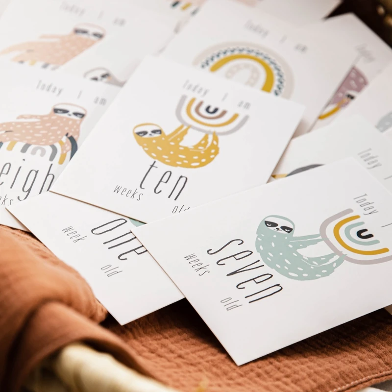 Tarjetas de nacimiento para bebé – Set fotografía neonatal - imagen 5
