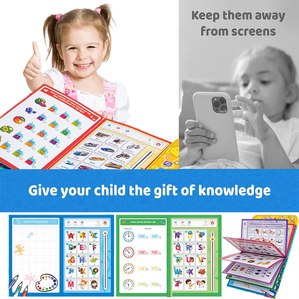 Libro táctil inglés niños con sonido bolígrafo – Regalo educativo - imagen 5