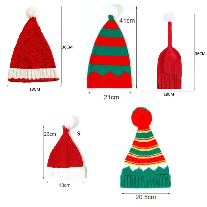 Detalle del tejido verde y rojo del gorro de punto