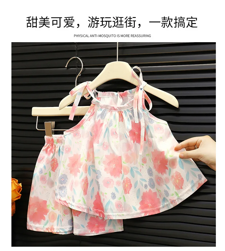 Conjunto de verano para niñas, diseño de dos piezas