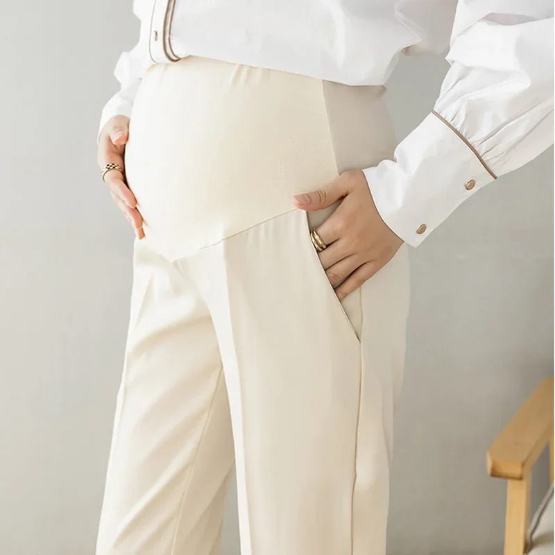 Pantalones de embarazo formales de oficina con cintura elástica - imagen 5