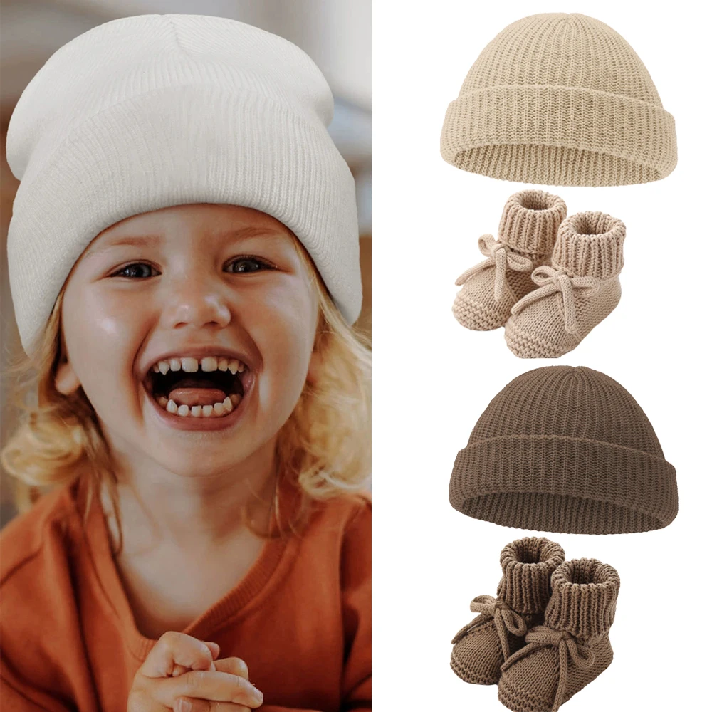 Calcetines de bebé tobillo con lazo y gorro turbante tejido - imagen 3