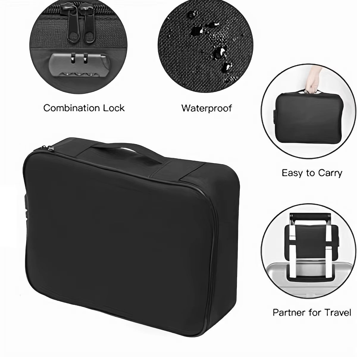 Estuche organizador de documentos con cerradura – Portátil escolar - imagen 4