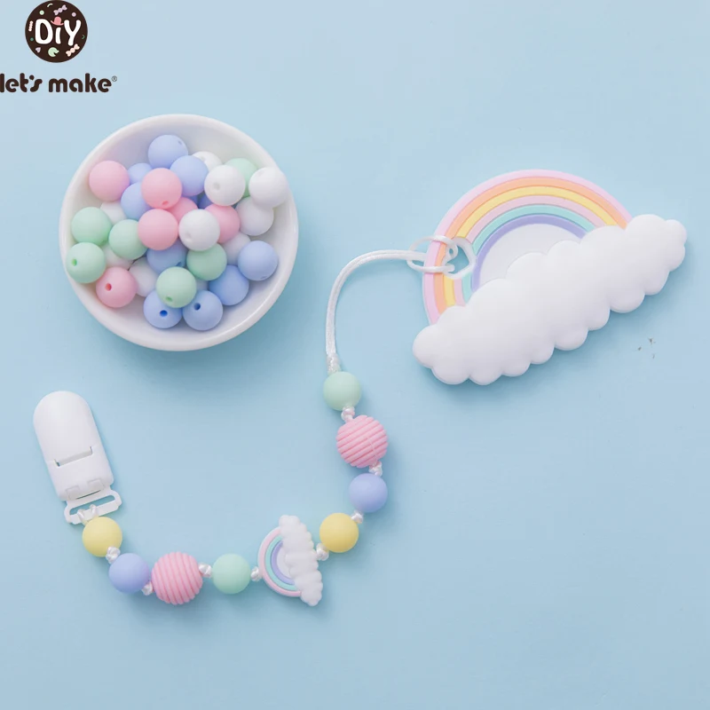 Conjunto Montessori para chupete con cadena mordedora de silicona - imagen 2