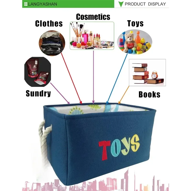 Canasta de lona plegable para organizar cuarto infantil