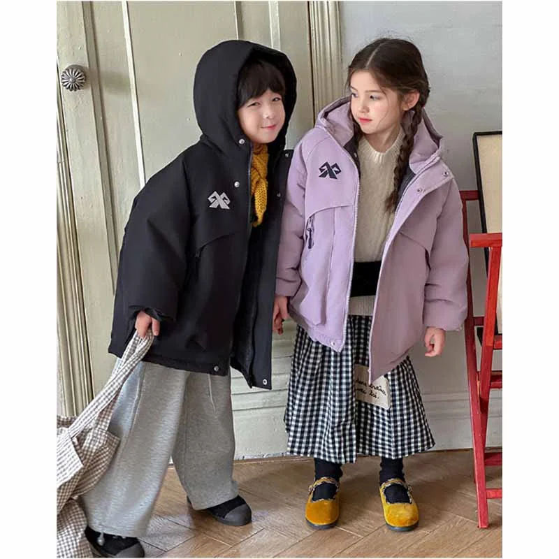 Abrigo infantil con capucha de invierno – Parka cálida acolchada - imagen 5