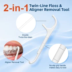 Herramienta portátil 2 en 1 para hilo dental y alineadores – viaje