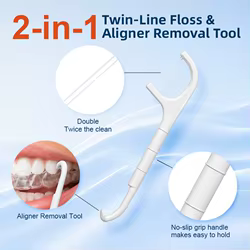 Herramienta portátil 2 en 1 para hilo dental y alineadores – viaje