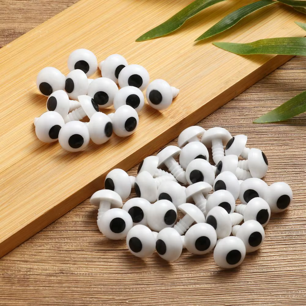 Ojos de plástico blanco y negro para amigurumi