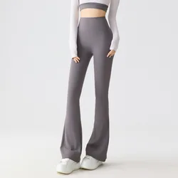 Pantalones yoga acampanados de cintura alta con control abdominal