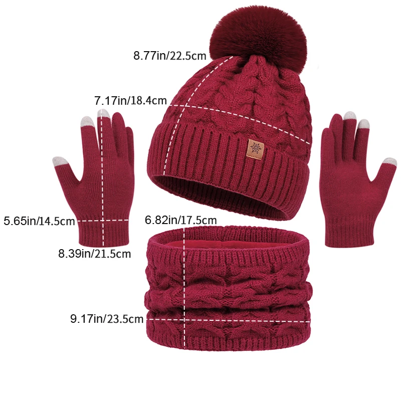 Gorro de invierno con pompon navideño