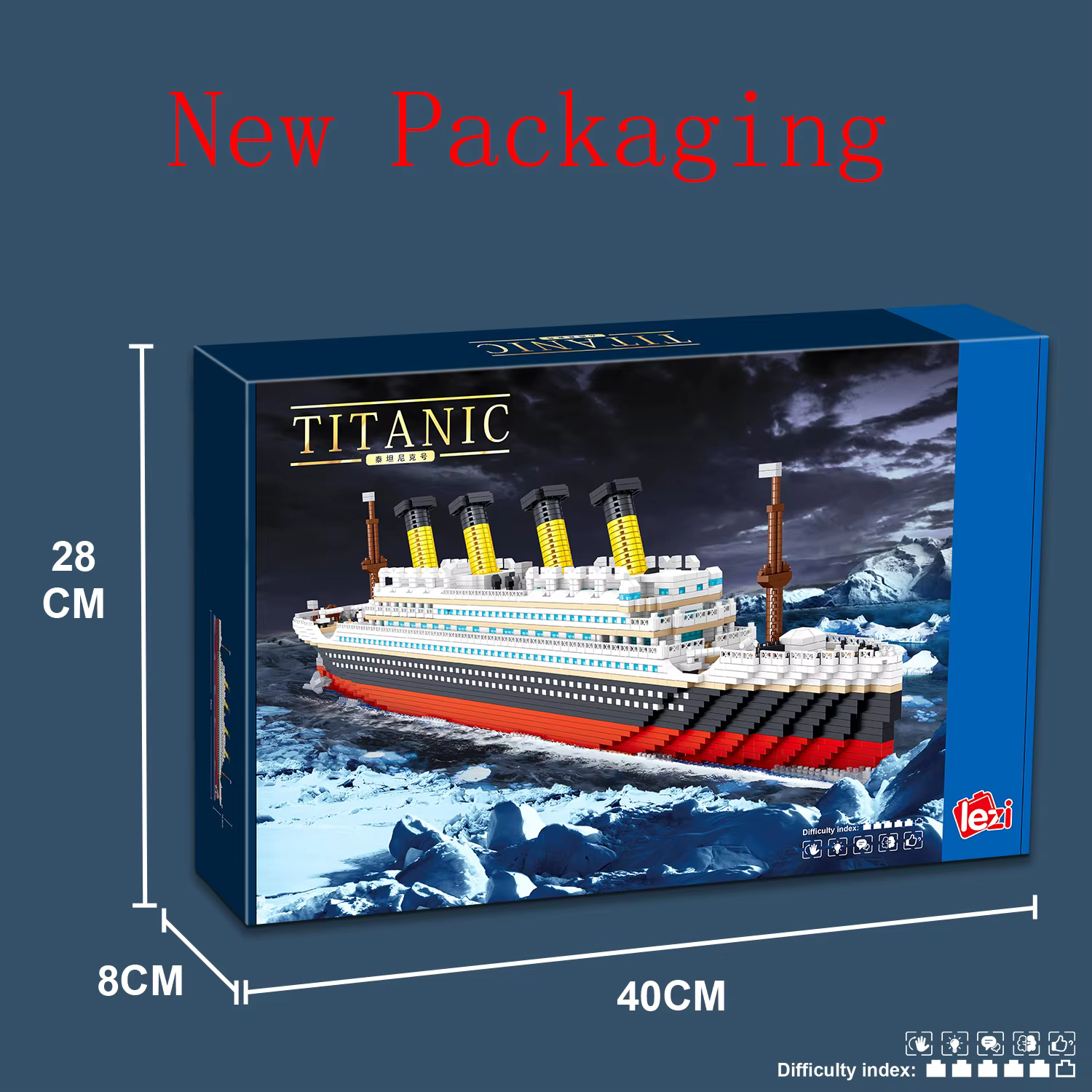 Vista del modelo del Titanic en bloques