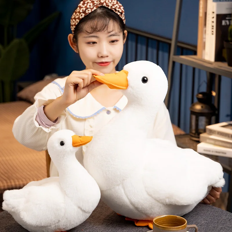 Peluche de pato blanco suave y tierno para niños, almohada de animal - imagen 4