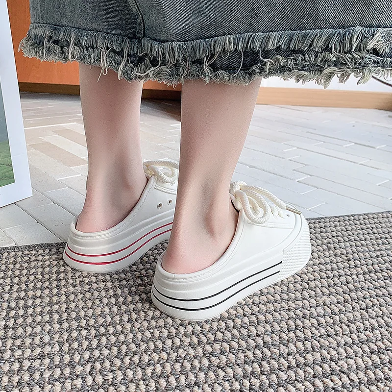 Zapatillas de plataforma mujer con cordones – Suela EVA antideslizante - imagen 4