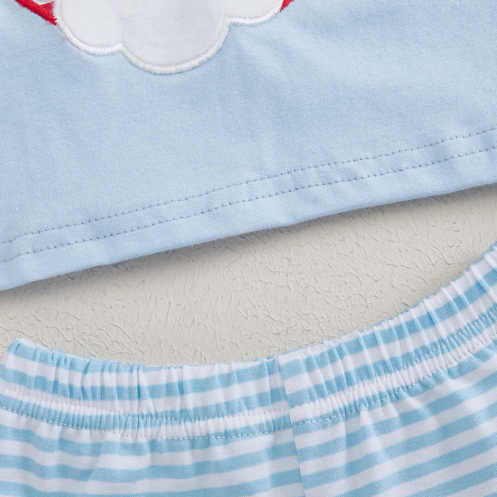 BeQeuewll conjunto navideño para bebé: sudadera y pantalón a rayas - imagen 2