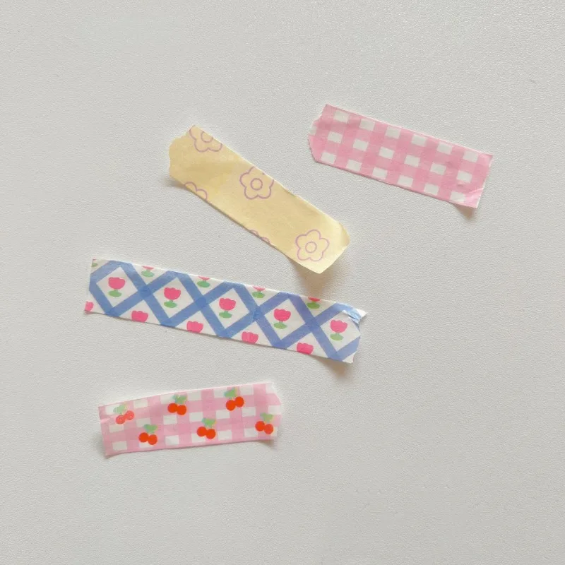 Cinta washi adhesiva decorativa a cuadros en tonos dulces - imagen 5