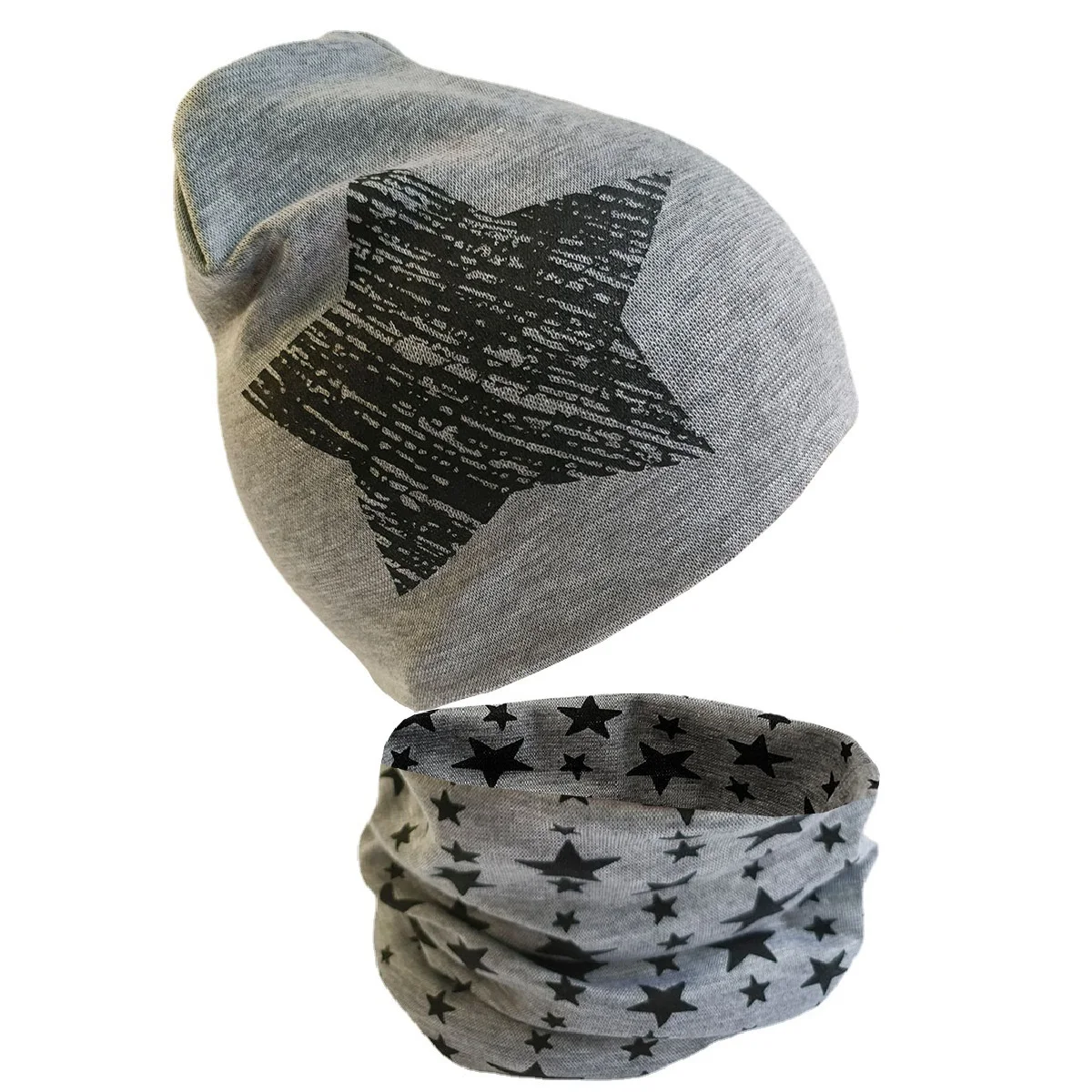 Gorro bebé cálido con bufanda de estrellas – Conjunto infantil - imagen 2