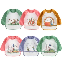 Baberos impermeables manga larga para bebé – Estampado infantil