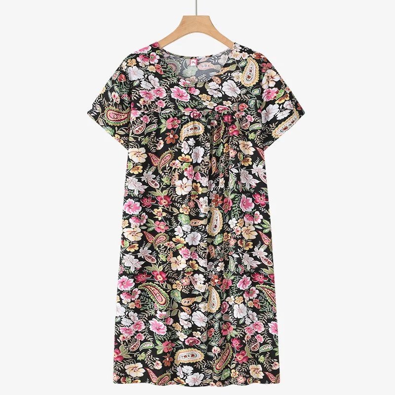 Camisón de algodón y seda con manga corta – Ligero